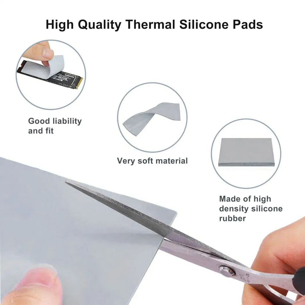 Free Sample Soft Thermal Conductive Pad for LED Lights 2mm Thick 4.0W/M-K Heat Conductive Rubber Sheet